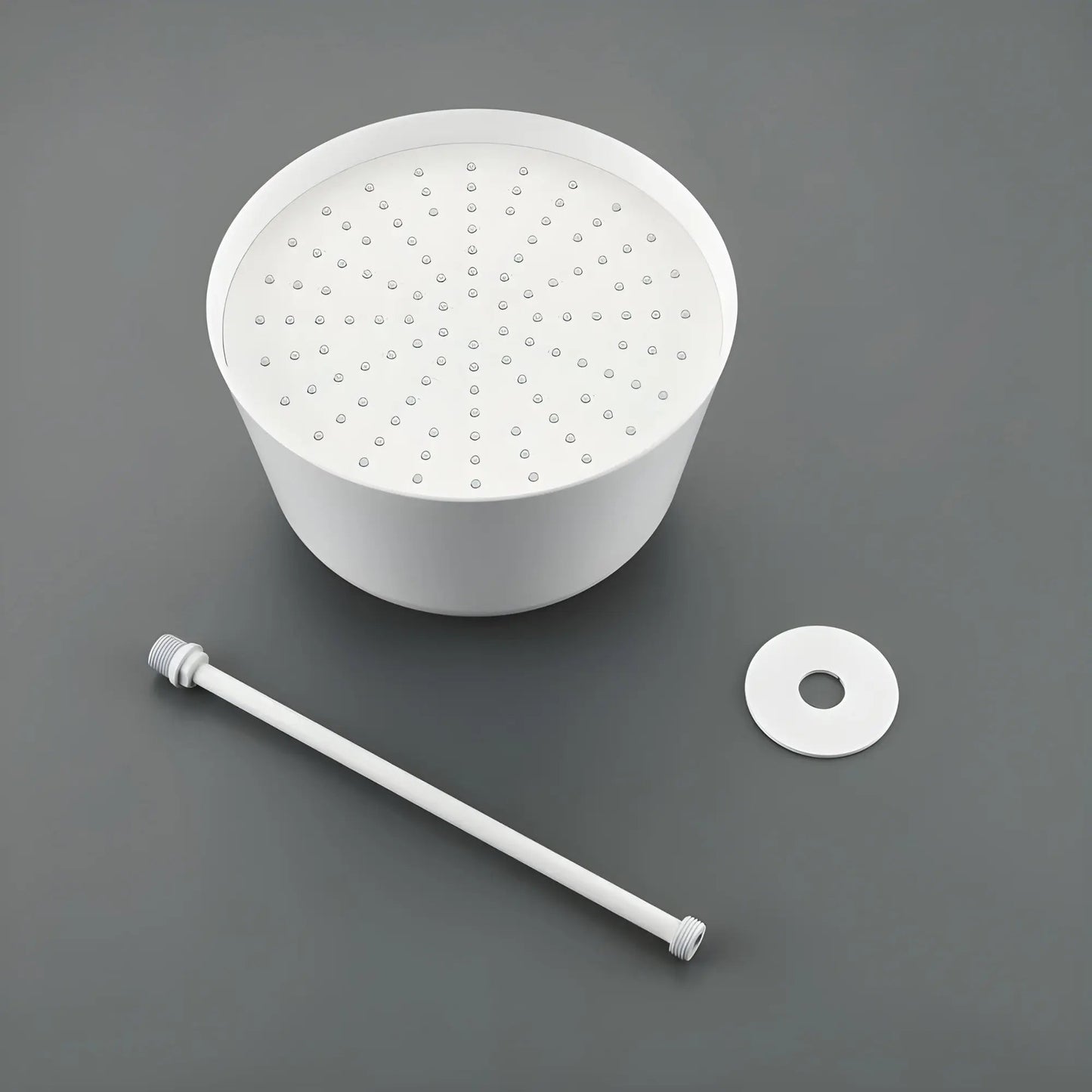 Douche Encastrée Blanc Mat Lujo | Pomme Murale + Thermostat + Rain Shower | ROBINETTERIEPRO