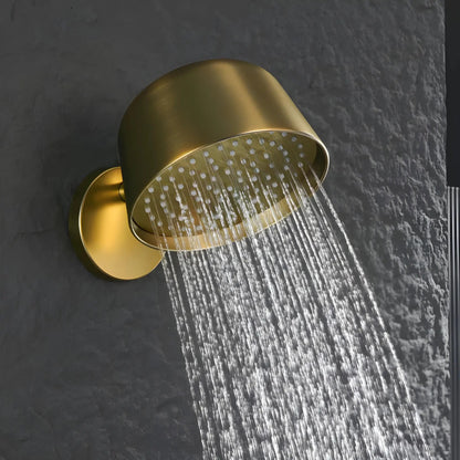 Douche Encastrée Or Brillant Lujo | Pomme Murale + Thermostat + Rain Shower | ROBINETTERIEPRO