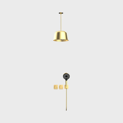 Douche Encastrée Or Brillant Lujo | Pomme Plafond + Thermostat + Rain Shower | ROBINETTERIEPRO