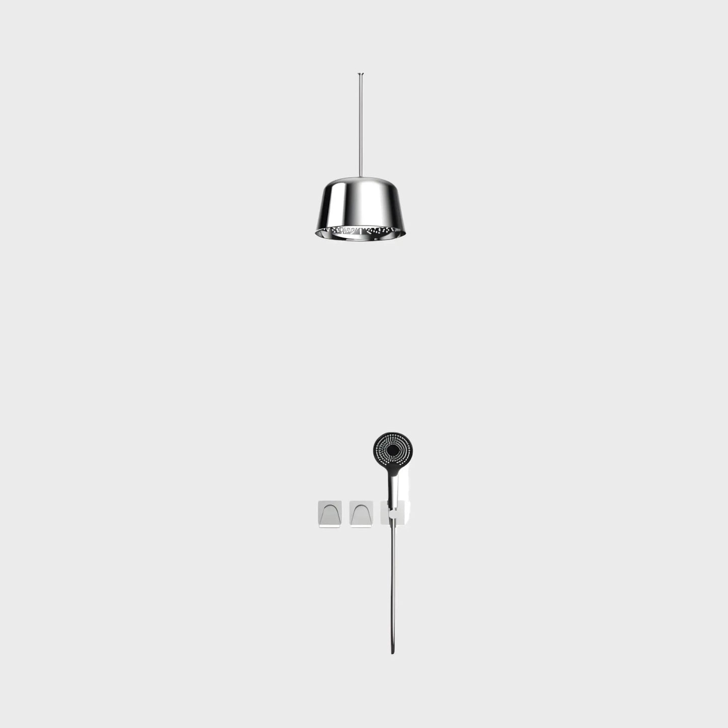Douche Encastrée Chrome Brillant Lujo | Pomme Plafond + Thermostat + Rain Shower | ROBINETTERIEPRO