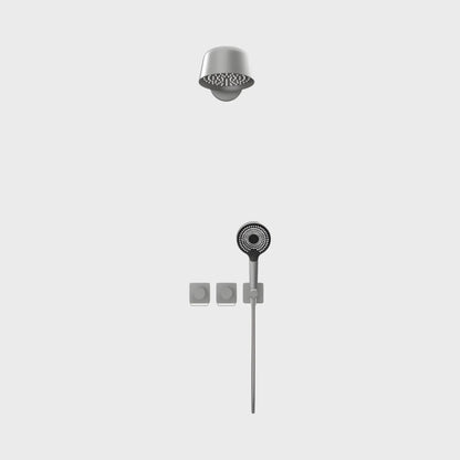 Douche Encastrée Anthracite Mat Lujo | Pomme Murale + Thermostat + Rain Shower | ROBINETTERIEPRO