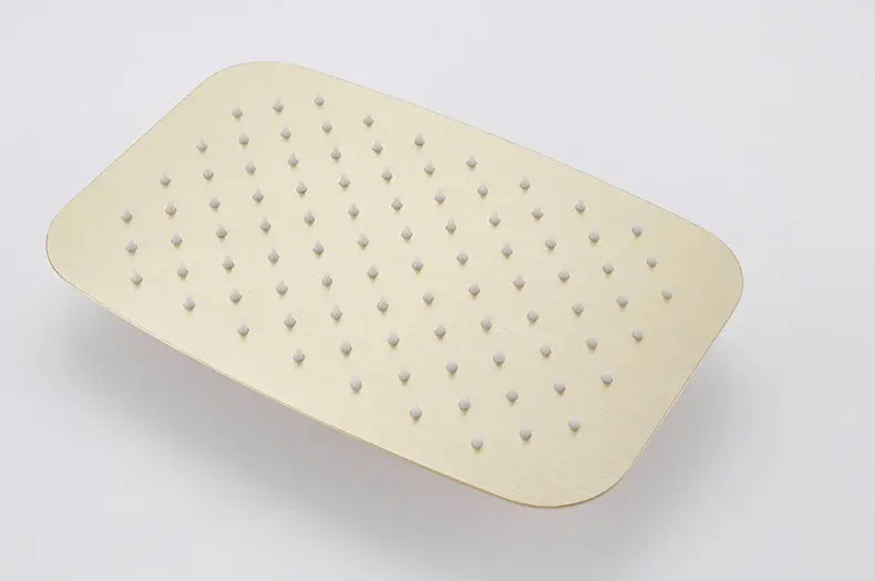 Colonne Douche et Bain Or Brossé Gustavia | Thermostat + Bain + Douchette | ROBINETTERIEPRO