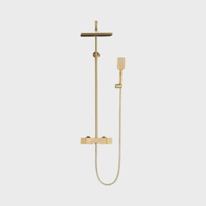 Colonne Douche et Bain Or Poli Gustavia | Thermostat + Bain + Douchette | ROBINETTERIEPRO