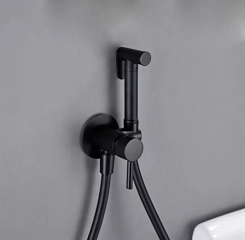 Kit Douchette Hygiénique Noir Mat Orfoz | Flexible Inox + Support Mural | ROBINETTERIEPRO