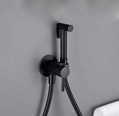 Kit Douchette Hygiénique Noir Mat Orfoz | Flexible Inox + Support Mural | ROBINETTERIEPRO