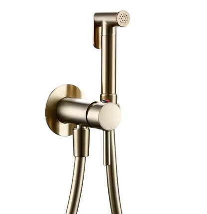 Kit Douchette Hygiénique Or Brossé Orfoz | Flexible Inox + Support Mural | ROBINETTERIEPRO