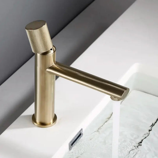 Mitigeur Lavabo Or Brossé Eden | Laiton + Mousseur Éco + Garantie 5 ans | ROBINETTERIEPRO