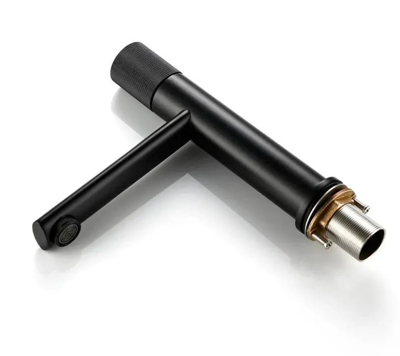 Mitigeur Lavabo Moleté Noir Eden | Laiton + Grip Texturé + Design Exclusif | ROBINETTERIEPRO