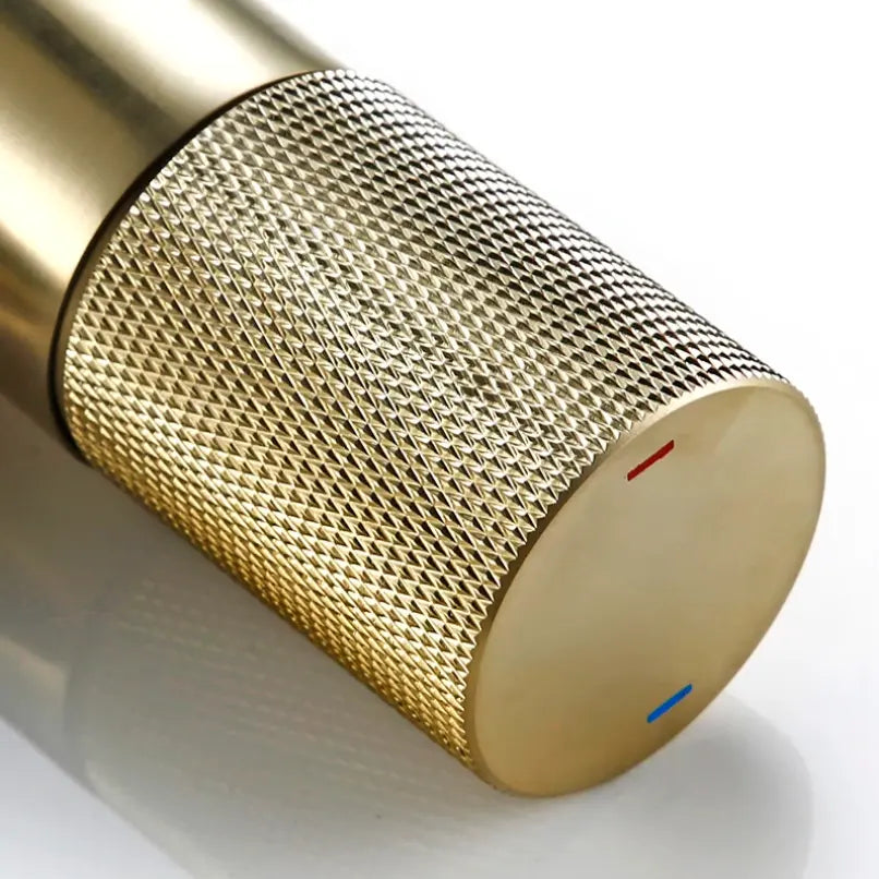 Mitigeur Lavabo Or Brossé Eden | Laiton + Mousseur Éco + Garantie 5 ans | ROBINETTERIEPRO