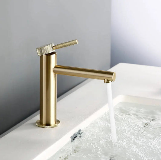 Mitigeur Lavabo Or Brossé Duja | Laiton + Cartouche Céramique + Garantie 5 ans | ROBINETTERIEPRO