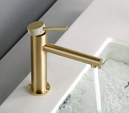 Mitigeur Lavabo Or Brossé Duja | Laiton + Cartouche Céramique + Garantie 5 ans | ROBINETTERIEPRO