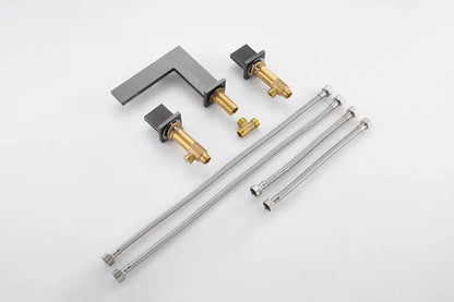 Mitigeur Lavabo 3 Trous Orega | Laiton Massif + Style Hôtelier + Céramique | ROBINETTERIEPRO