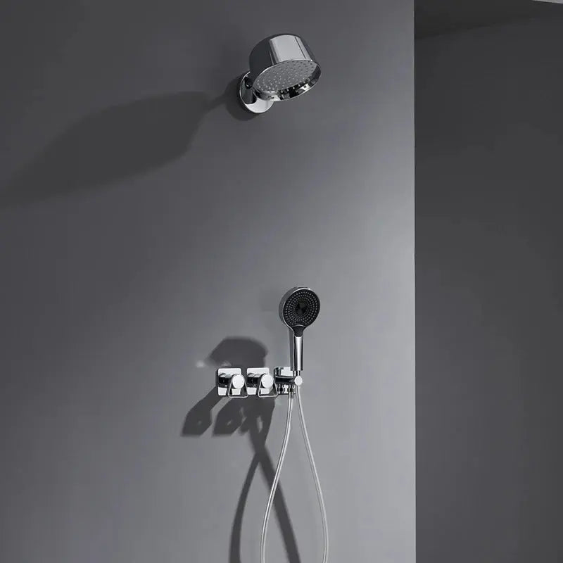 Douche Encastrée Chrome Brillant Lujo | Pomme Murale + Thermostat + Rain Shower | ROBINETTERIEPRO